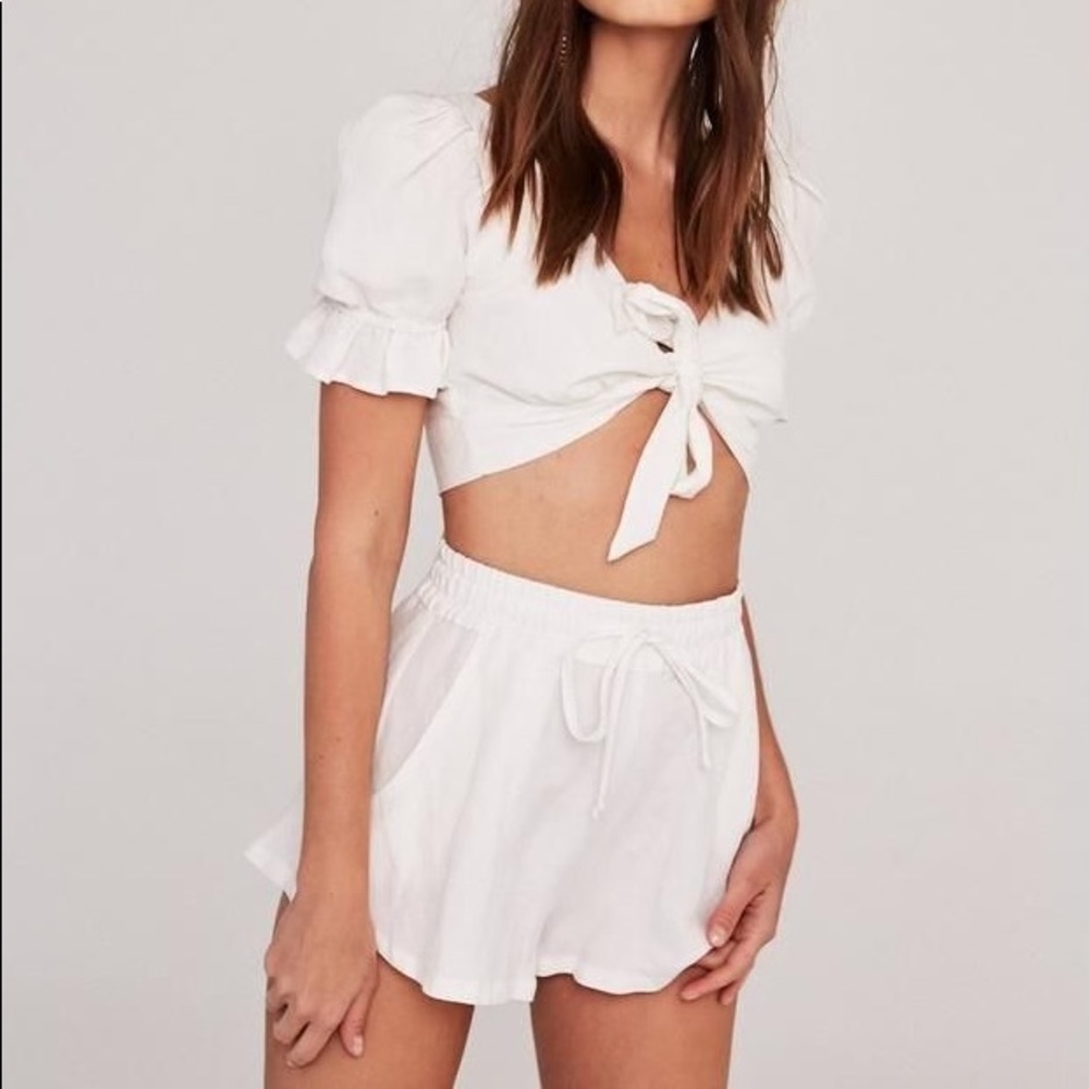Stone Cold Fox Linen Set in White Size 0